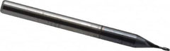 Accupro - 1/32", 3/32" LOC, 1/8" Shank Diam, 1-1/2" OAL, 2 Flute, Solid Carbide Square End Mill - Single End, AlTiN Finish, Spiral Flute, 30° Helix, Centercutting, Right Hand Cut, Right Hand Flute - Americas Industrial Supply