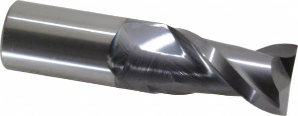 Accupro - 1", 1-3/4" LOC, 1" Shank Diam, 4" OAL, 2 Flute, Solid Carbide Square End Mill - Single End, AlTiN Finish, Spiral Flute, 40° Helix, Centercutting, Right Hand Cut, Right Hand Flute - Americas Industrial Supply