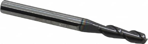 Accupro - 11/64", 5/8" LOC, 3/16" Shank Diam, 2" OAL, 2 Flute, Solid Carbide Square End Mill - Single End, AlTiN Finish, Spiral Flute, 40° Helix, Centercutting, Right Hand Cut, Right Hand Flute - Americas Industrial Supply