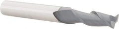 Accupro - 9/32", 3/4" LOC, 5/16" Shank Diam, 2-1/2" OAL, 2 Flute, Solid Carbide Square End Mill - Single End, AlTiN Finish, Spiral Flute, 40° Helix, Centercutting, Right Hand Cut, Right Hand Flute - Americas Industrial Supply