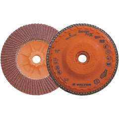 WALTER Surface Technologies - 80 Grit, 4-1/2" Disc Diam, 5/8-11 Center Hole, Zirconia Alumina Flap Disc - 13,300 Max RPM, Plastic Backing, Arbor Attaching System, Coated - Americas Industrial Supply