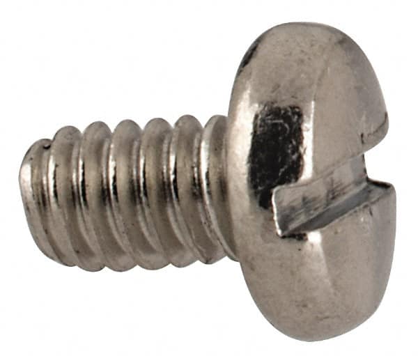 Value Collection - M2x0.40 Metric Coarse, 3mm Length Under Head Slotted Drive Machine Screw - Pan Head, Grade 18-8 & A2 Stainless Steel, Uncoated, Without Washer - Americas Industrial Supply