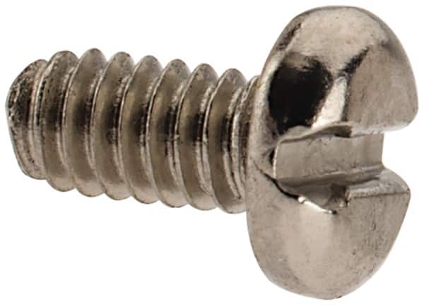 Value Collection - M2x0.40 Metric Coarse, 4mm Length Under Head Slotted Drive Machine Screw - Pan Head, Grade 18-8 & A2 Stainless Steel, Uncoated, Without Washer - Americas Industrial Supply