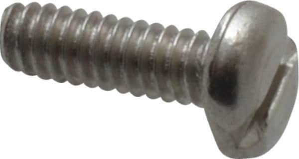 Value Collection - M2x0.40 Metric Coarse, 6mm Length Under Head Slotted Drive Machine Screw - Pan Head, Grade 18-8 & A2 Stainless Steel, Uncoated, Without Washer - Americas Industrial Supply