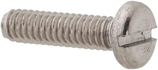 Value Collection - M2x0.40 Metric Coarse, 8mm Length Under Head Slotted Drive Machine Screw - Pan Head, Grade 18-8 & A2 Stainless Steel, Uncoated, Without Washer - Americas Industrial Supply