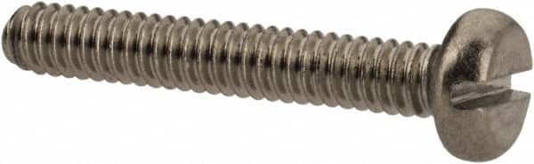Value Collection - M2x0.40 Metric Coarse, 12mm Length Under Head Slotted Drive Machine Screw - Pan Head, Grade 18-8 & A2 Stainless Steel, Uncoated, Without Washer - Americas Industrial Supply