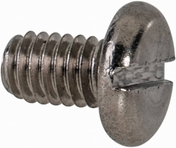 Value Collection - M2.5x0.45 Metric Coarse, 4mm Length Under Head Slotted Drive Machine Screw - Pan Head, Grade 18-8 & A2 Stainless Steel, Uncoated, Without Washer - Americas Industrial Supply