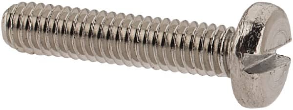 Value Collection - M2.5x0.45 Metric Coarse, 12mm Length Under Head Slotted Drive Machine Screw - Pan Head, Grade 18-8 & A2 Stainless Steel, Uncoated, Without Washer - Americas Industrial Supply