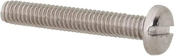 Value Collection - M2.5x0.45 Metric Coarse, 16mm Length Under Head Slotted Drive Machine Screw - Pan Head, Grade 18-8 & A2 Stainless Steel, Uncoated, Without Washer - Americas Industrial Supply