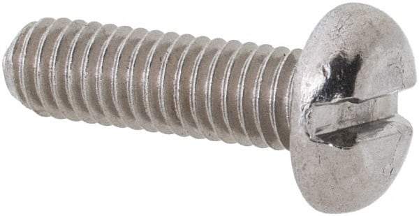 Value Collection - M3x0.50 Metric Coarse, 10mm Length Under Head Slotted Drive Machine Screw - Pan Head, Grade 18-8 & A2 Stainless Steel, Uncoated, Without Washer - Americas Industrial Supply