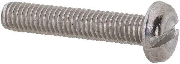 Value Collection - M3x0.50 Metric Coarse, 16mm Length Under Head Slotted Drive Machine Screw - Pan Head, Grade 18-8 & A2 Stainless Steel, Uncoated, Without Washer - Americas Industrial Supply