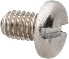 Value Collection - M3.5x0.60 Metric Coarse, 5mm Length Under Head Slotted Drive Machine Screw - Pan Head, Grade 18-8 & A2 Stainless Steel, Uncoated, Without Washer - Americas Industrial Supply