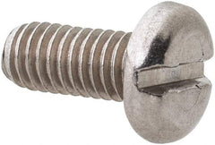 Value Collection - M3.5x0.60 Metric Coarse, 8mm Length Under Head Slotted Drive Machine Screw - Pan Head, Grade 18-8 & A2 Stainless Steel, Uncoated, Without Washer - Americas Industrial Supply