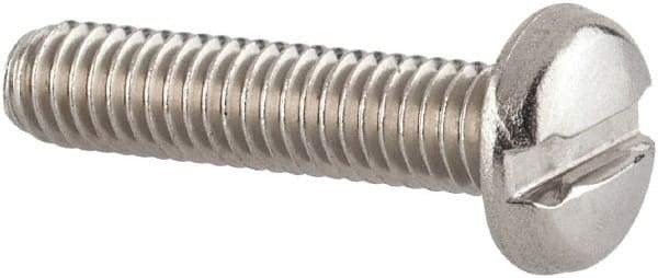Value Collection - M3.5x0.60 Metric Coarse, 16mm Length Under Head Slotted Drive Machine Screw - Pan Head, Grade 18-8 & A2 Stainless Steel, Uncoated, Without Washer - Americas Industrial Supply