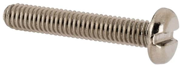Value Collection - M3.5x0.60 Metric Coarse, 20mm Length Under Head Slotted Drive Machine Screw - Pan Head, Grade 18-8 & A2 Stainless Steel, Uncoated, Without Washer - Americas Industrial Supply