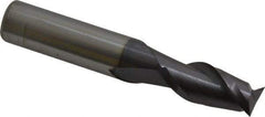 Accupro - 15/32", 1" LOC, 1/2" Shank Diam, 3" OAL, 2 Flute, Solid Carbide Square End Mill - Single End, AlTiN Finish, Spiral Flute, 40° Helix, Centercutting, Right Hand Cut, Right Hand Flute - Americas Industrial Supply