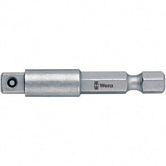 Wera - Socket Adapters & Universal Joints Type: Square-Drive to Hex Bit Adapter Male Size: 1/4 - Americas Industrial Supply