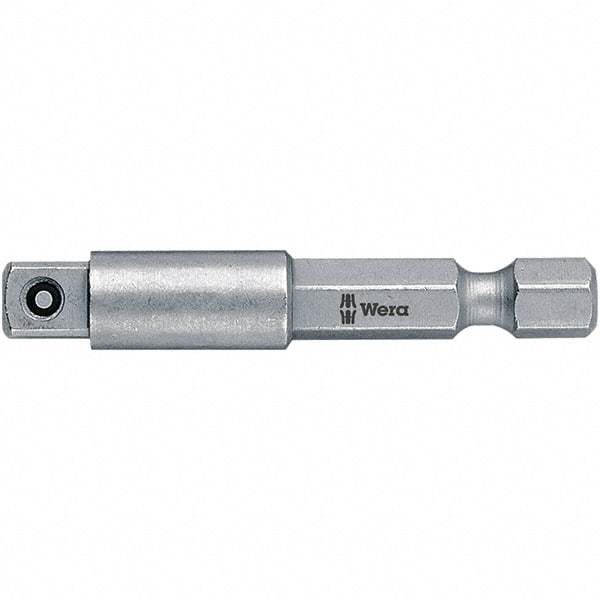 Wera - Socket Adapters & Universal Joints Type: Square-Drive to Hex Bit Adapter Male Size: 3/8 - Americas Industrial Supply