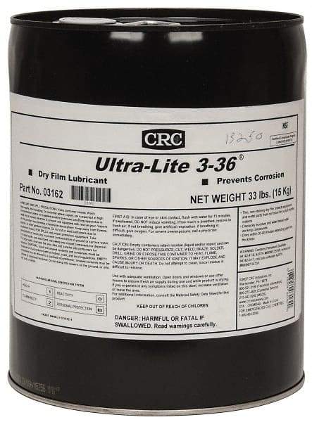 CRC - 5 Gal Pail Dry Film Lubricant - Amber, -40°F to 300°F, Food Grade - Americas Industrial Supply