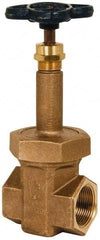NIBCO - 1-1/4" Pipe, Class 300, Threaded Bronze Alloy Solid Wedge Rising Stem Gate Valve - 600 WOG, 300 WSP, Union Bonnet - Americas Industrial Supply