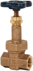 NIBCO - 1/2" Pipe, Class 300, Threaded Bronze Alloy Solid Wedge Rising Stem Gate Valve - 600 WOG, 300 WSP, Union Bonnet - Americas Industrial Supply