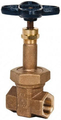 NIBCO - 3/4" Pipe, Class 300, Threaded Bronze Alloy Solid Wedge Rising Stem Gate Valve - 600 WOG, 300 WSP, Union Bonnet - Americas Industrial Supply