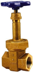 NIBCO - 3/4" Pipe, Class 300, Threaded Bronze Alloy Solid Wedge Rising Stem Gate Valve with Stainless Steel Trim - 600 WOG, 300 WSP, Union Bonnet - Americas Industrial Supply