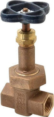 NIBCO - 1/2" Pipe, Class 300, Threaded Bronze Alloy Solid Wedge Rising Stem Gate Valve with Stainless Steel Trim - 600 WOG, 300 WSP, Union Bonnet - Americas Industrial Supply