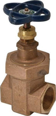 NIBCO - 1-1/4" Pipe, Class 300, Threaded Bronze Alloy Solid Wedge Stem Gate Valve - 600 WOG, 300 WSP, Union Bonnet - Americas Industrial Supply