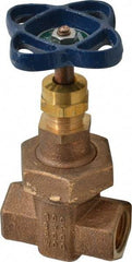 NIBCO - 1/2" Pipe, Class 300, Threaded Bronze Alloy Solid Wedge Stem Gate Valve - 600 WOG, 300 WSP, Union Bonnet - Americas Industrial Supply
