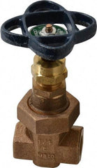 NIBCO - 1/4" Pipe, Class 300, Threaded Bronze Alloy Solid Wedge Stem Gate Valve - 600 WOG, 300 WSP, Union Bonnet - Americas Industrial Supply