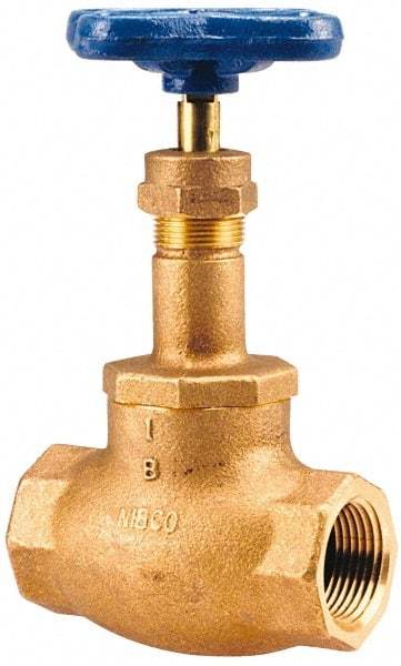 NIBCO - 1" Pipe, Threaded Ends, Bronze Integral Globe Valve - PTFE Disc, Screw-In Bonnet, 200 psi WOG, 125 psi WSP, Class 125 - Americas Industrial Supply