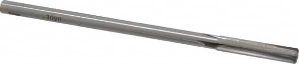 Made in USA - 0.309" Carbide-Tipped 4 Flute Chucking Reamer - Straight Flute, 9/32" Straight Shank, 1-1/2" Flute Length, 6" OAL - Americas Industrial Supply