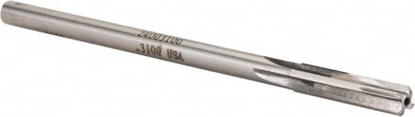 Made in USA - 0.31" Carbide-Tipped 8 Flute Chucking Reamer - Straight Flute, 9/32" Straight Shank, 1-1/2" Flute Length, 6" OAL - Americas Industrial Supply