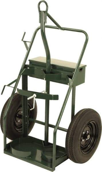 Harper Trucks - 800 Lb Capacity 60" OAH Cylinder Truck - Swept Back, Continuous Handle, Steel, Pneumatic Wheels - Americas Industrial Supply