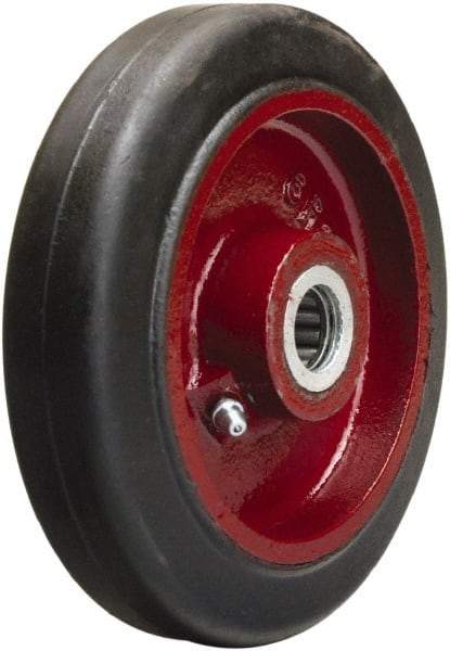 Hamilton - 6 Inch Diameter x 1-1/2 Inch Wide, Rubber on Cast Iron Caster Wheel - 280 Lb. Capacity, 1-3/4 Inch Hub Length, 1/2 Inch Axle Diameter, Straight Roller Bearing - Americas Industrial Supply