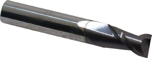 Accupro - 5/16", 1/2" LOC, 5/16" Shank Diam, 2" OAL, 2 Flute, Solid Carbide Square End Mill - Single End, AlTiN Finish, Spiral Flute, 40° Helix, Centercutting, Right Hand Cut, Right Hand Flute - Americas Industrial Supply