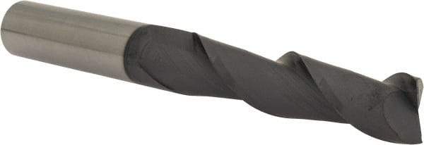 Accupro - 1/2", 2" LOC, 1/2" Shank Diam, 4" OAL, 2 Flute, Solid Carbide Square End Mill - Single End, AlTiN Finish, Spiral Flute, 40° Helix, Centercutting, Right Hand Cut, Right Hand Flute - Americas Industrial Supply