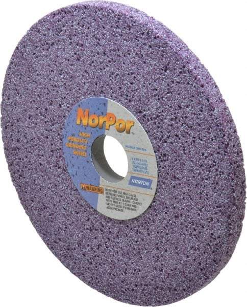 Norton - 8" Diam x 1-1/4" Hole x 1/2" Thick, H Hardness, 46 Grit Surface Grinding Wheel - Ceramic, Type 1, Coarse Grade, 3,600 Max RPM, Vitrified Bond, No Recess - Americas Industrial Supply