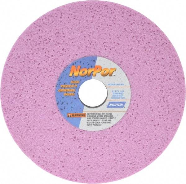 Norton - 8" Diam x 1-1/4" Hole x 1/2" Thick, H Hardness, 46 Grit Surface Grinding Wheel - Aluminum Oxide, Type 1, Coarse Grade, 3,600 Max RPM, Vitrified Bond, No Recess - Americas Industrial Supply