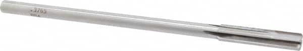 Made in USA - 0.3765" Carbide-Tipped 4 Flute Chucking Reamer - Straight Flute, 5/16" Straight Shank, 1-3/4" Flute Length, 7" OAL - Americas Industrial Supply