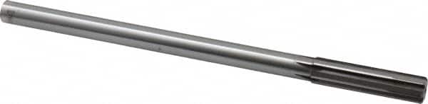 Made in USA - 0.491" Carbide-Tipped 6 Flute Chucking Reamer - Straight Flute, 7/16" Straight Shank, 2" Flute Length, 8" OAL - Americas Industrial Supply