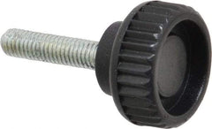 Gibraltar - #10-32 Knurled Shoulder Steel Thumb Screw - 1.33" OAL, 0.32" Head Height, Zinc-Plated Finish - Americas Industrial Supply