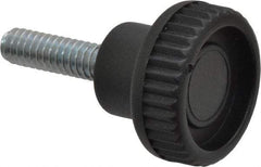 Gibraltar - 1/4-20 Knurled Shoulder Steel Thumb Screw - 1.42" OAL, 0.37" Head Height, Zinc-Plated Finish - Americas Industrial Supply