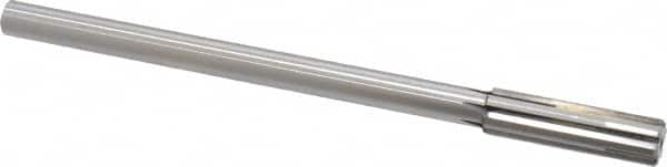 Made in USA - 0.551" Carbide-Tipped 6 Flute Chucking Reamer - Straight Flute, 7/16" Straight Shank, 2" Flute Length, 8" OAL - Americas Industrial Supply