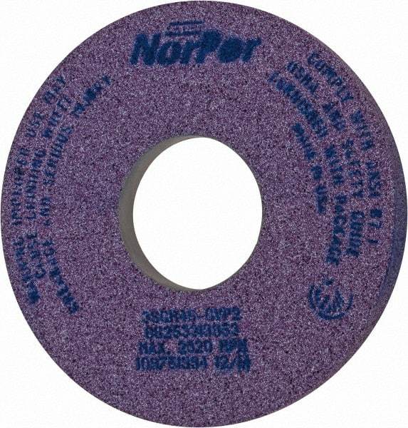 Norton - 14" Diam x 5" Hole x 1-1/2" Thick, G Hardness, 46 Grit Surface Grinding Wheel - Ceramic, Type 5, Coarse Grade, 2,320 Max RPM, Vitrified Bond, One-Side Recess - Americas Industrial Supply