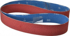 Norton - 2" Wide x 72" OAL, 36 Grit, Ceramic Abrasive Belt - Ceramic, Very Coarse, Coated, Y Weighted Cloth Backing, Series R981 - Americas Industrial Supply