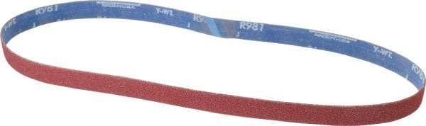 Norton - 1" Wide x 42" OAL, 36 Grit, Ceramic Abrasive Belt - Ceramic, Very Coarse, Coated, Y Weighted Cloth Backing, Series R981 - Americas Industrial Supply