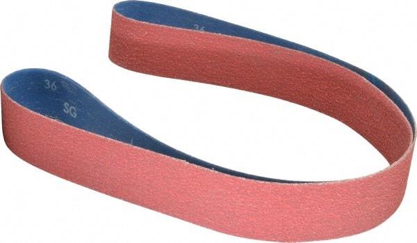 Norton - 2" Wide x 60" OAL, 36 Grit, Ceramic Abrasive Belt - Ceramic, Very Coarse, Coated, Y Weighted Cloth Backing, Series R981 - Americas Industrial Supply