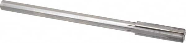 Made in USA - 0.579" Carbide-Tipped 6 Flute Chucking Reamer - Straight Flute, 7/16" Straight Shank, 2" Flute Length, 8" OAL - Americas Industrial Supply